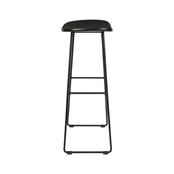 Črn barsko stol iz masivnega tika (višina sedeža 76 cm) Tangle – White Label-image-3