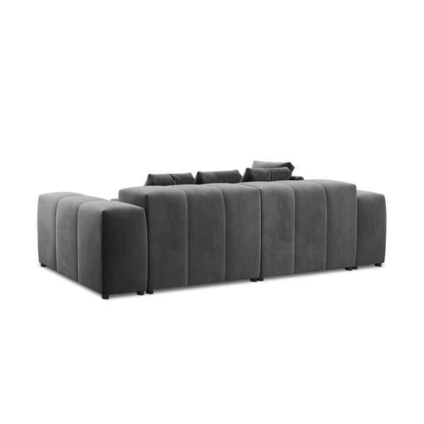 Siv žametni kotni kavč (obojestranski) Rome Velvet - Cosmopolitan Design -image-4