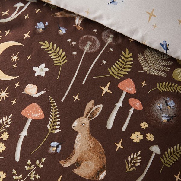 Temno rjava enojna posteljnina 135x200 cm Enchanted Twilight Animals – Catherine Lansfield-image-3