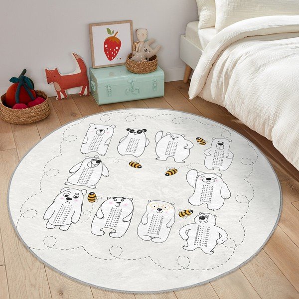 Kremno bela otroška preproga ø 80 cm Comfort – Mila Home-image-2