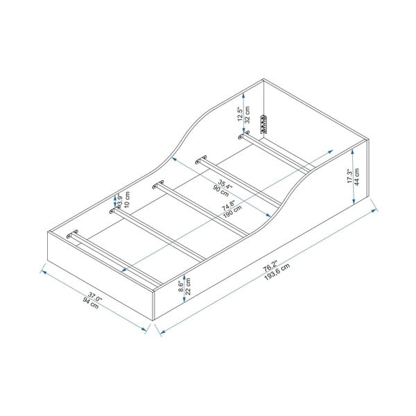 Bela postelja 90x190 cm Oya – Kalune Design-image-4