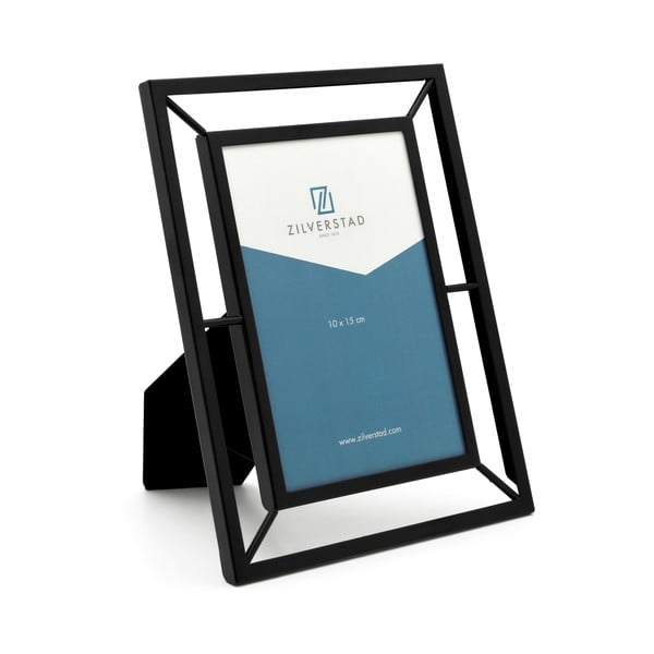 Črn kovinski stoječ/stenski okvir 10x15 cm Prisma – Zilverstad