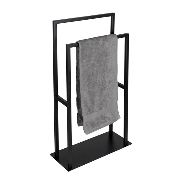 Črno stojalo za brisače iz nerjavečega jekla Rivaltana – Wenko-image-1