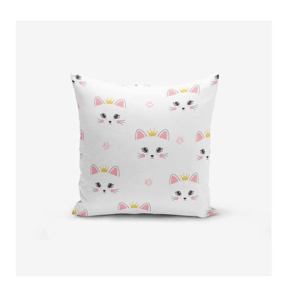 Otroška prevleka za blazino 43x43 cm White Pink Cat – Mila Home