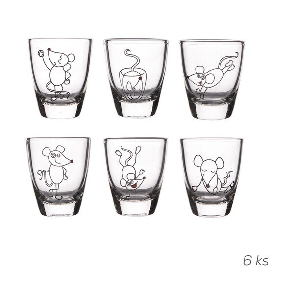 Komplet 6 steklenih kozarcev Orion Mouse, 25 ml