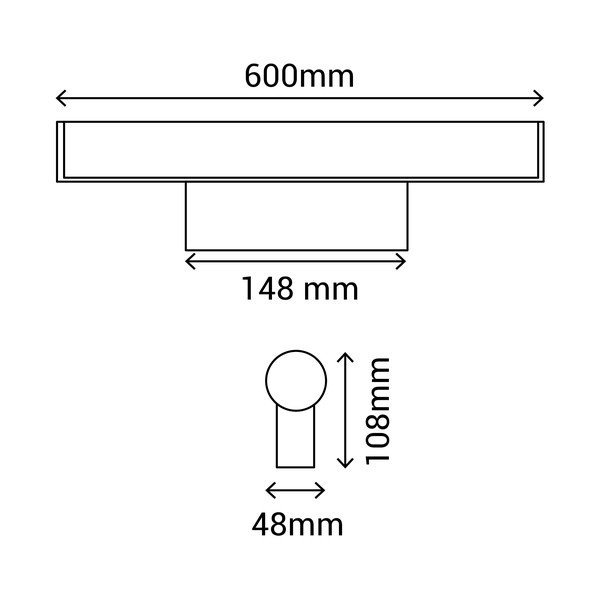 Črna stenska svetilka SULION Caspio, dolžina 60 cm-image-4