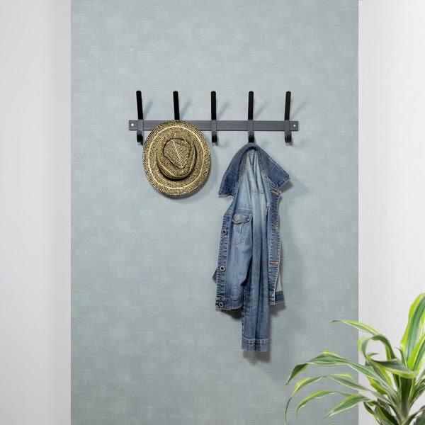 Črn kovinski stenski obešalnik 70 cm Dexter – Spinder Design-image-1