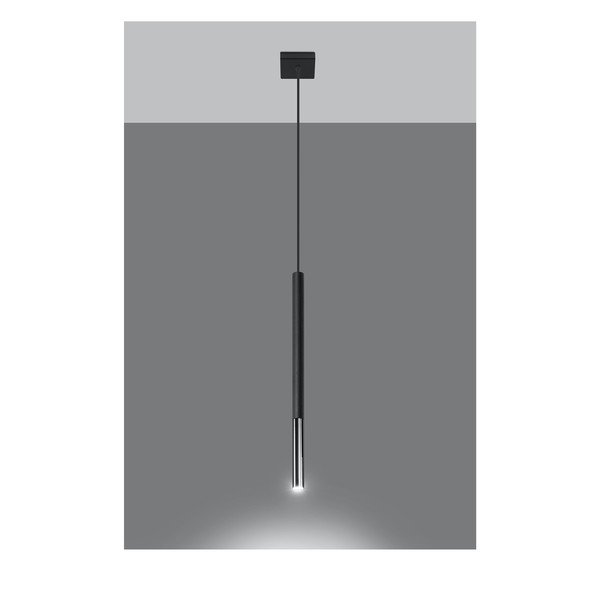 Kovinska viseča svetilka v črni in srebrni barvi Asarot – Sollux-image-1