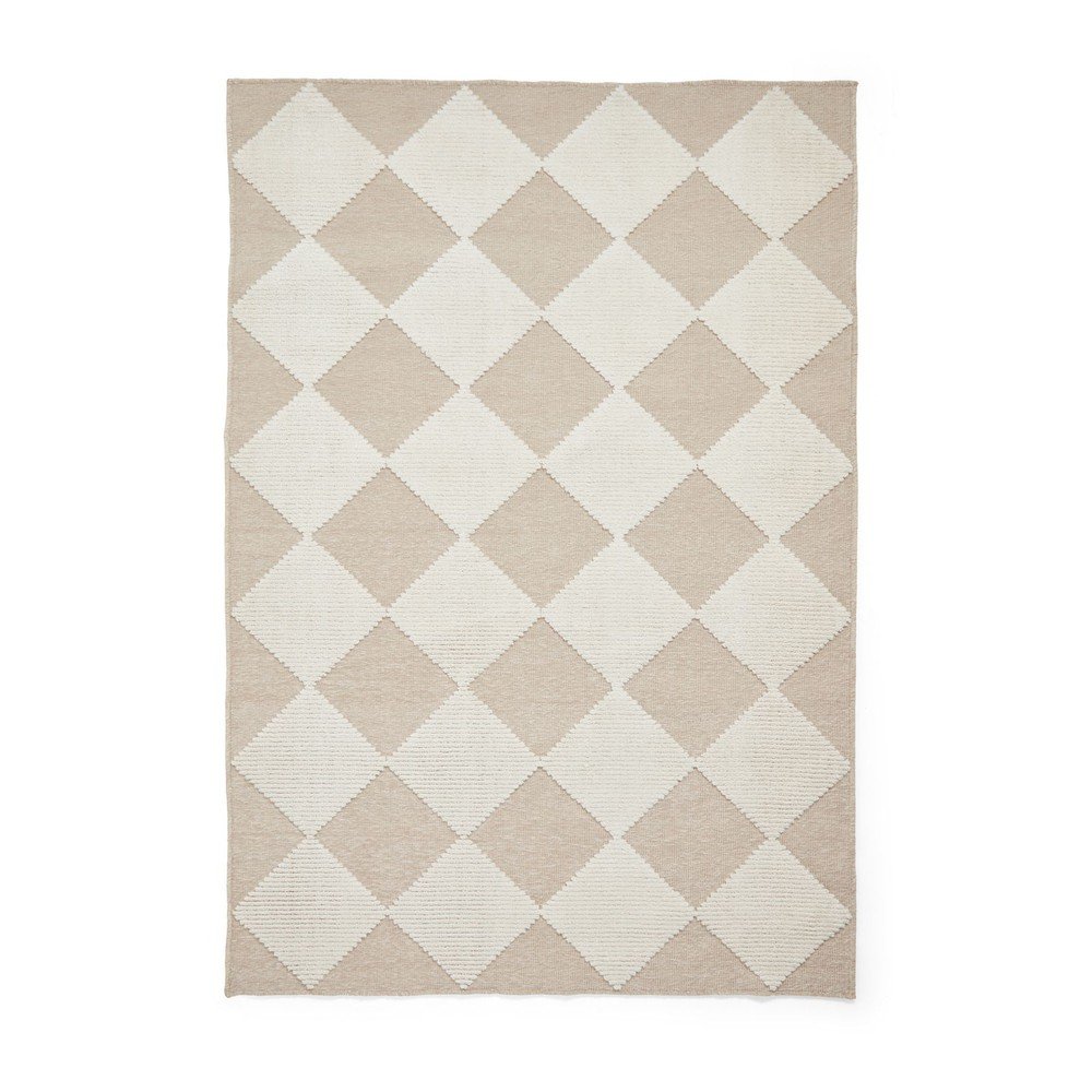 Belo-bež pralna preproga 160x230 cm Lyna Beige&White