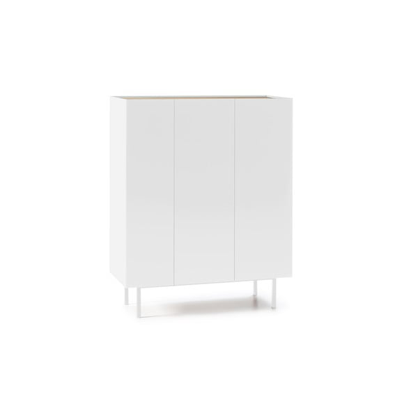 Bela visoka komoda v hrastovem dekorju 95x120 cm Arista – Teulat-image-2