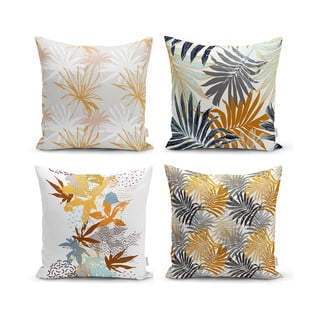 Komplet 4 dekorativnih prevlek za vzglavnik Minimalist Cushion Covers Autumn Leaves, 45 x 45 cm