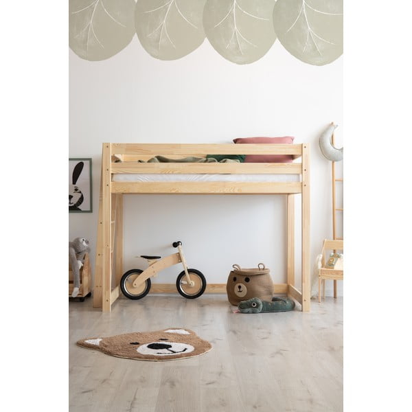 Dvignjena otroška postelja iz borovega lesa 70x160 cm CLPBA - Adeko-image-2