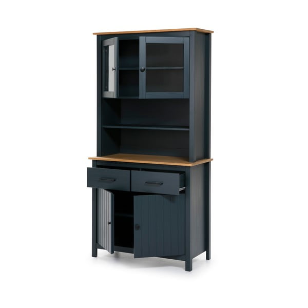 Temno modra vitrina iz masivnega bora 90x180 cm Miranda – Marckeric-image-3