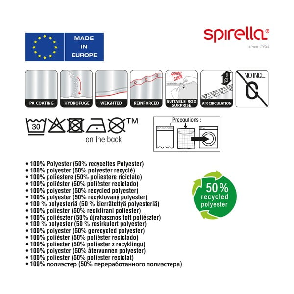 Zavesa za tuš 180x200 cm Baigneuses – Spirella-image-4