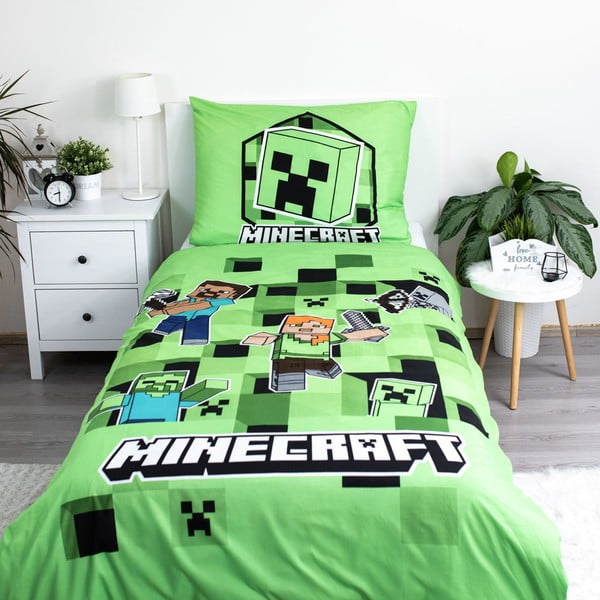 Enojna otroška posteljnina iz mikrovlaken 140x200 cm Minecraft – Jerry Fabrics-image-2
