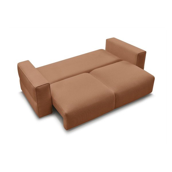 Oranžna raztegljiva/s prostorom za shranjevanje sedežna garnitura 265 cm Ezechiel – Bobochic Paris-image-3