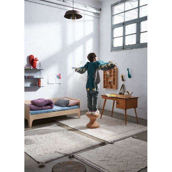 Kremno bela pralna ročno tkana bombažna preproga 90x130 cm Azteca – Lorena Canals-image-4