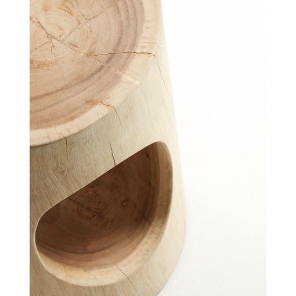 Okrogla stranska mizica iz masivnega munggur lesa ø 30 cm Halker – Kave Home-image-3