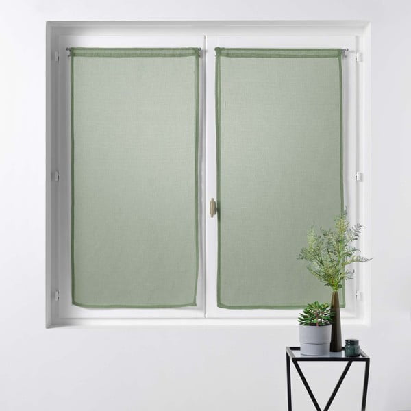 Kaki zelene prosojne zavese iz tančice v kompletu 2 ks 60x90 cm Sandra – douceur d'intérieur-image-2