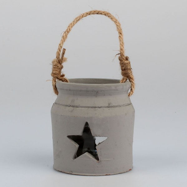 Siv betonski viseči svečnik z zvezdo Dakls
