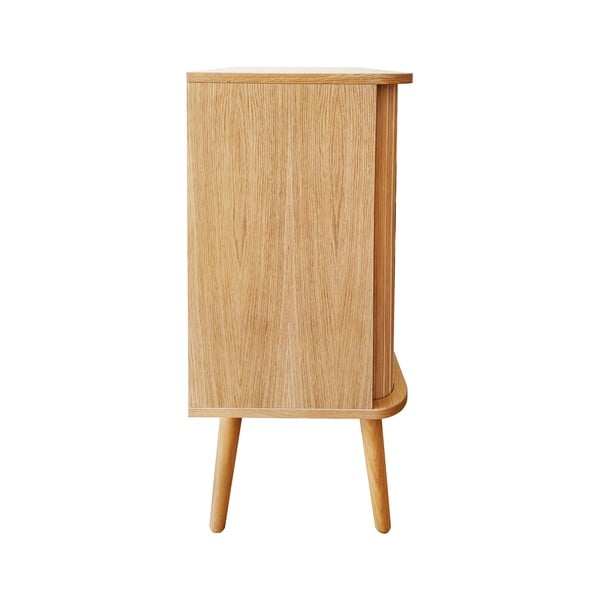 Visoka komoda v hrastovem dekorju z drsnimi vrati v naravni barvi 83x95 cm Rove – Woodman-image-4