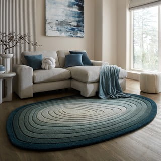 Modra volnena preproga 160x230 cm Puddle Ombre Wool – Flair Rugs