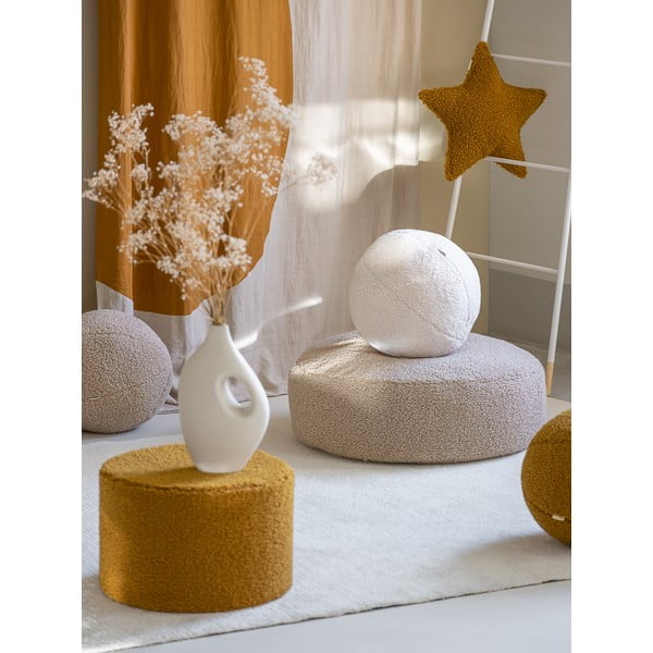 Rjav otroški tabure iz tkanine bouclé – Wigiwama-image-2