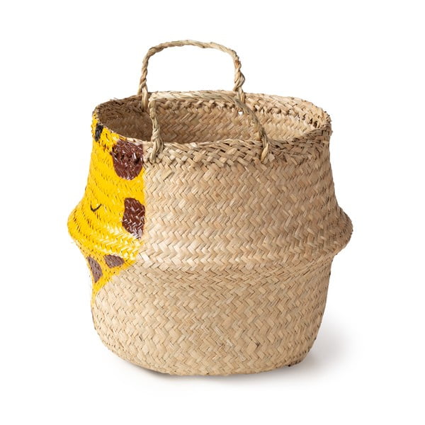 Rumena/naravna otroška škatla za shranjevanje iz morske trave ø 30x28 cm Giraffe – Compactor-image-4