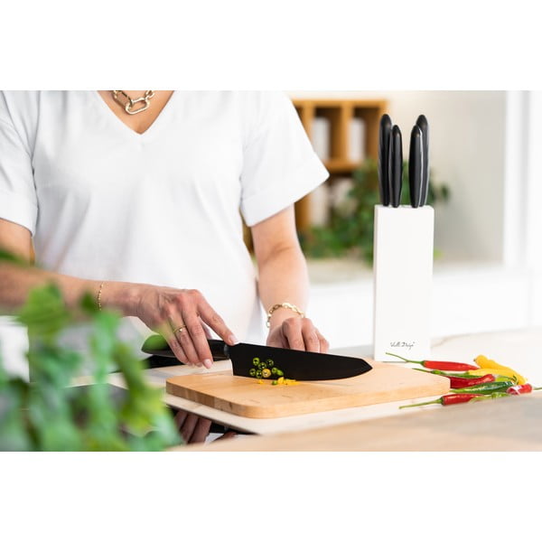 Komplet 5 nožev v belem držalu Vialli Design Caro-image-4