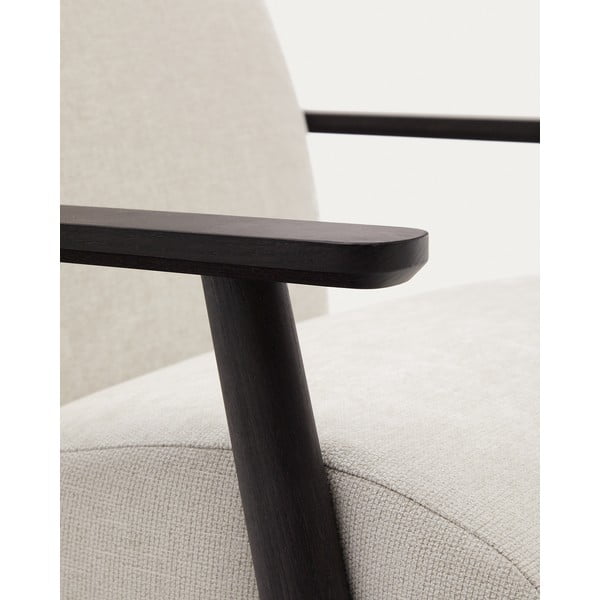 Bež/kremno bel fotelj iz šenilje Meghan – Kave Home-image-4