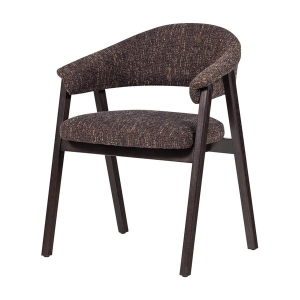 Temno rjav oblazinjen jedilni stol z nasloni za roke Tunar – WOOOD