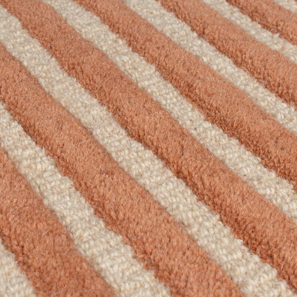 Ročno tkana volnena preproga v barvi terakote 120x180 cm Lozenge Terracotta – Flair Rugs-image-4