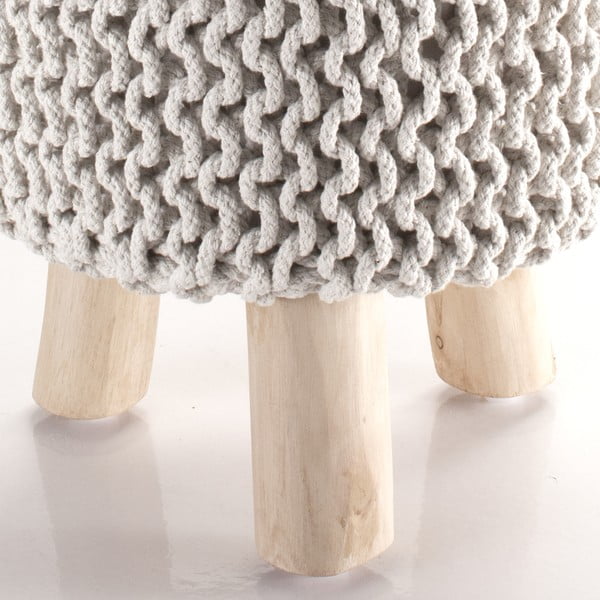 Kremni pleteni pouf Tomasucci Knit-image-3
