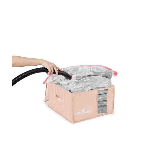 Vakuumska plastična škatla za shranjevanje oblačil 42x40x25 cm Pink Edition – Compactor-image-2