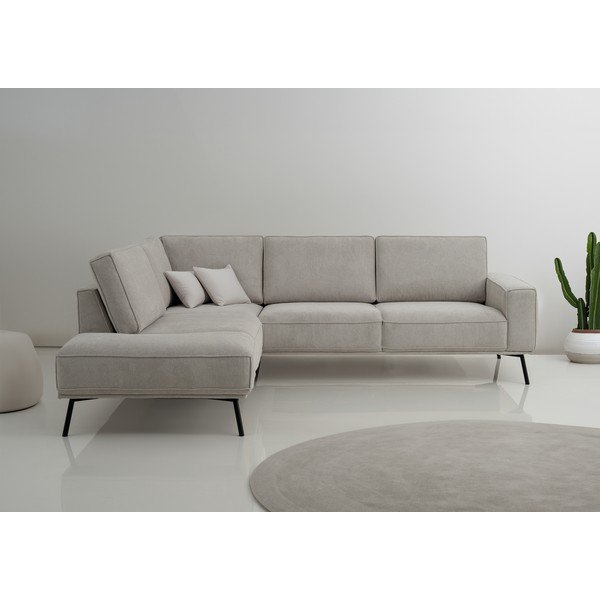 Sivo-bež kotna sedežna garnitura iz šenilje (levi kot/v obliki črke L) Amsterdam – Scandic-image-1