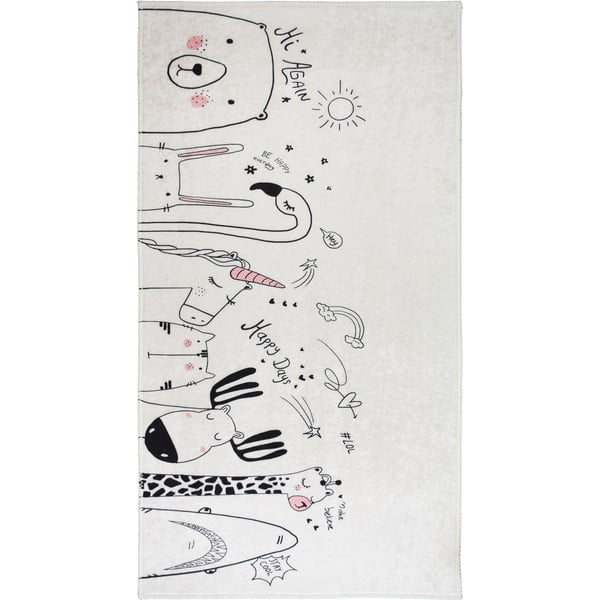 Slonokoščena pralna otroška preproga 120x180 cm Animal Kingdom – Vitaus