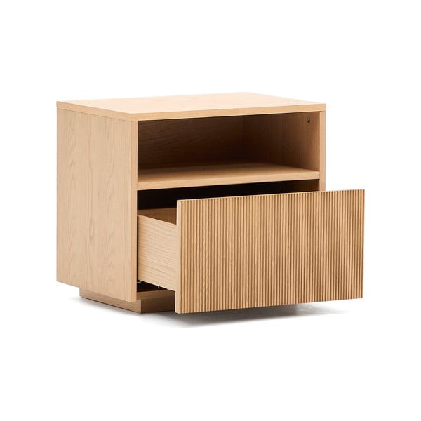 Nočna omarica v hrastovem dekorju v naravni barvi Helvine – Kave Home-image-4