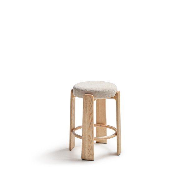 Barski stol iz masivnega jesena v bež in naravni barvi  (višina sedeža 65 cm) Granite – Kave Home