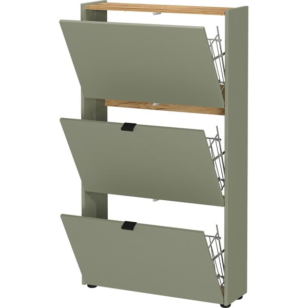 Sivorjava preklopna omarica za čevlje 71x127x22 cm Ameca – Germania-image-2