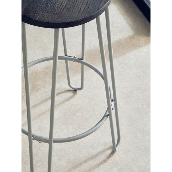 Siv/v temni naravni barvi barsko stol iz masivnega bresta (višina sedeža 75 cm) District – Premier Housewares-image-3
