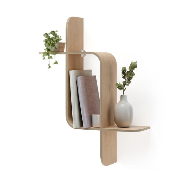 Nadstropna polica iz lesa kavčukovca v naravni barvi Montage - Umbra-image-4