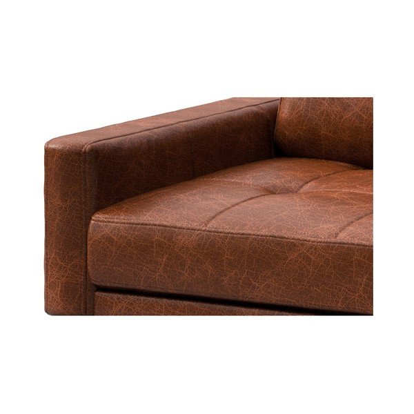 Rdeče-rjava usnjena kotna sedežna garnitura MESONICA Musso Tufted, desni kot-image-4