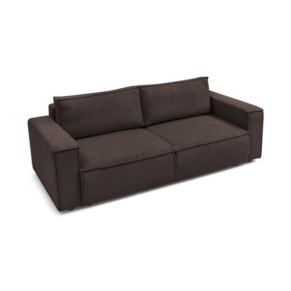 Sivorjava raztegljiva sedežna garnitura iz rebrastega žameta 245 cm Nihad – Bobochic Paris-image-3