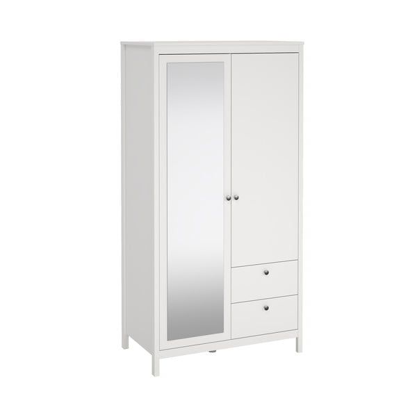 Bela garderobna omara z ogledalom 102x199x58 cm Madrid – Tvilum-image-4