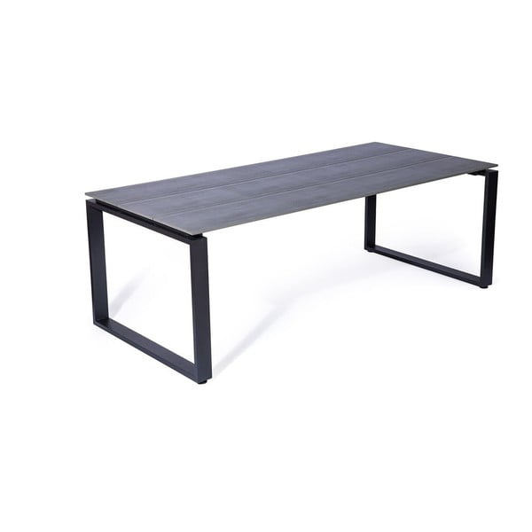 Vrtna jedilna garnitura za 6 oseb s črnimi stoli Joanna in mizo Strong, 210 x 100 cm-image-4