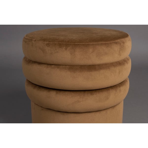 Rjav žameten tabure Aditi – Dutchbone-image-3