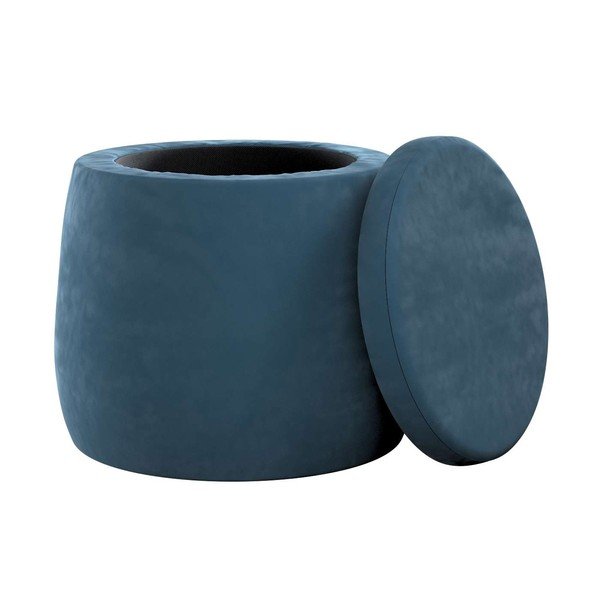 Temno moder žameten otroški tabure Posh Velvet – Yellow Tipi-image-1