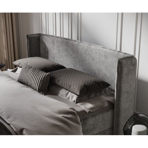 Siva boxspring postelja s prostorom za shranjevanje 180x200 cm Passion – Maison de Rêve-image-4