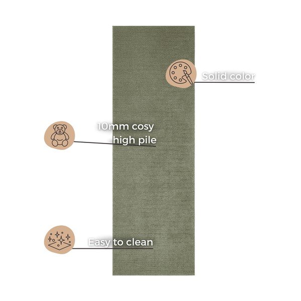 Temno zelen tekač Mint Rugs Supersoft, 80 x 250 cm-image-4