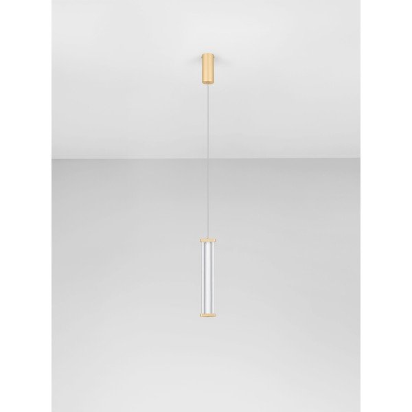 Kovinska LED zatemnitvena viseča svetilka v mat zlati barvi s senčilom iz akrilnega stekla ø 6 cm Pheme – Nova Luce-image-4